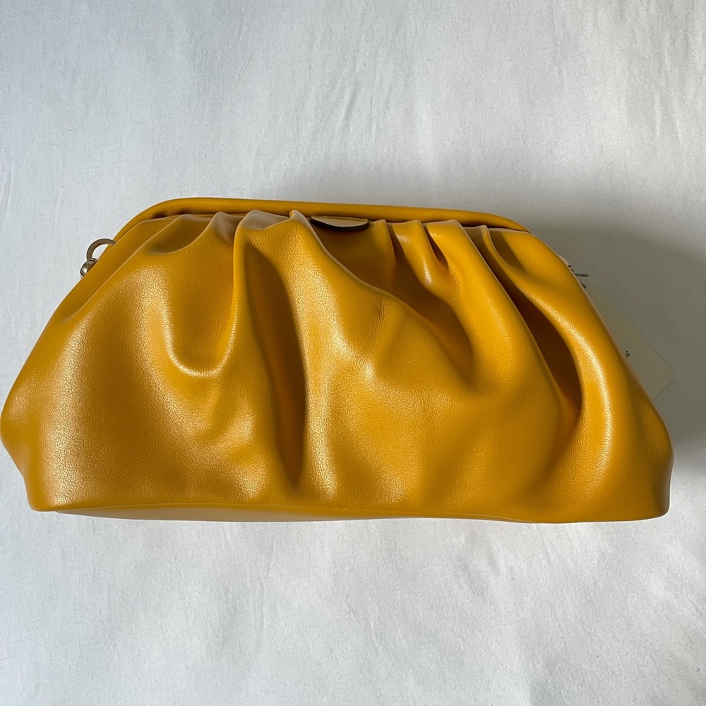 Gold/Yellow Faux Leather Crossbody Bag